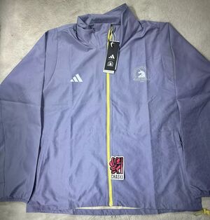 Adidas 2023 Boston Marathon Windbreaker Jacket HY0267 Purple Women's Large NEW